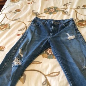 Worn Wrangler jeans!